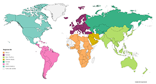 Países reportados por regiones IEA. (2020).